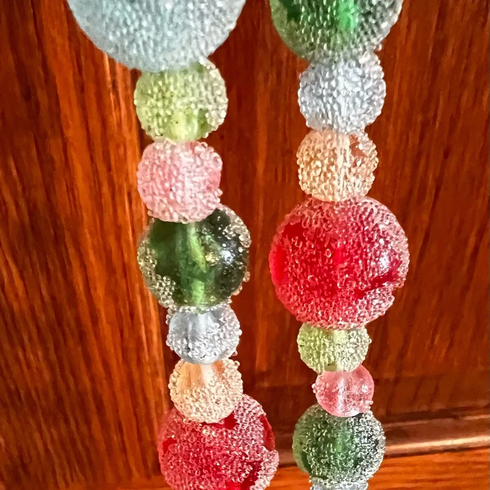 Vintage Ashland Garland Peppermint Frosted Candies 2 Strands 6 Ft Each New
